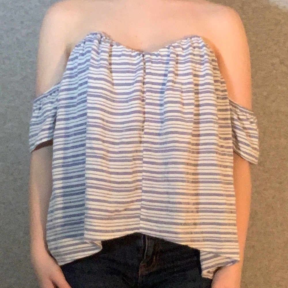 white/blue top